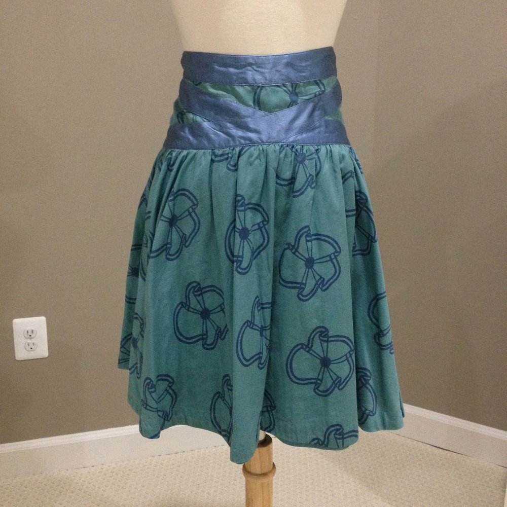 Marc Jacobs floral print full skirt with self-tie 0/2